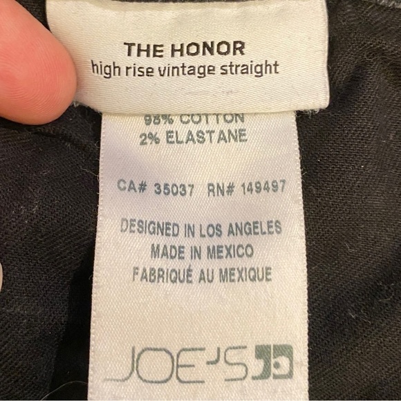 Joe’s Jeans 27 The Honor High Rise Jeans Vintage Straight Archaic Black Fray Hem - Picture 9 of 16